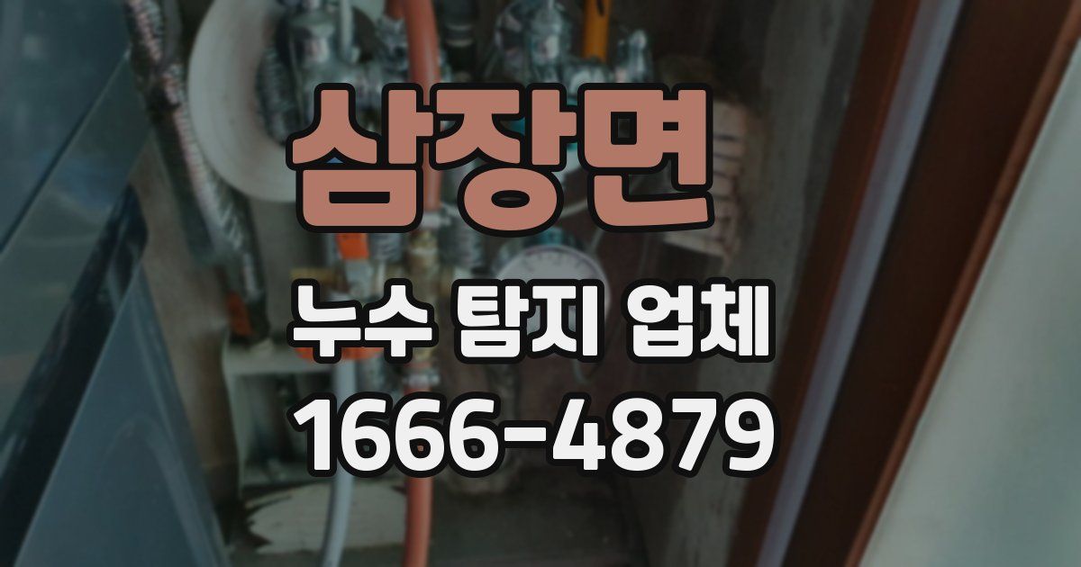 삼장면 누수 탐지 업체