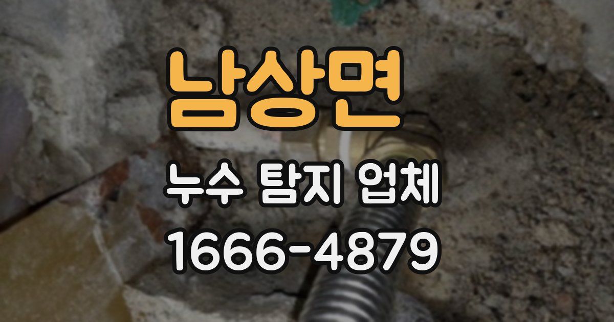 남상면 누수 탐지 업체