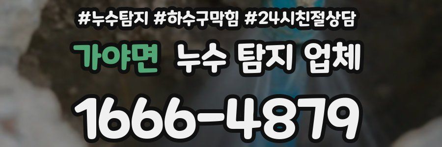 가야면 누수 탐지 업체