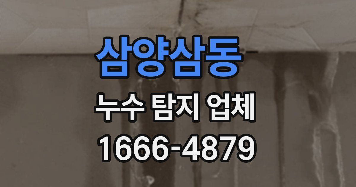 삼양삼동 누수 탐지 업체