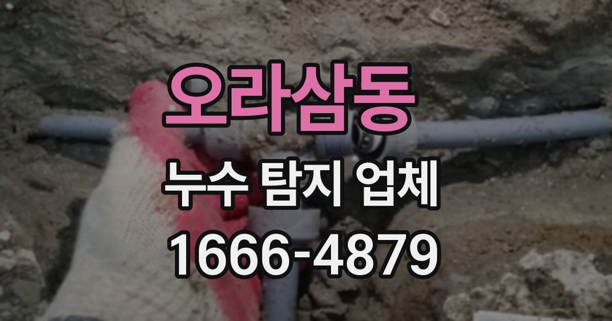 오라삼동 누수 탐지 업체