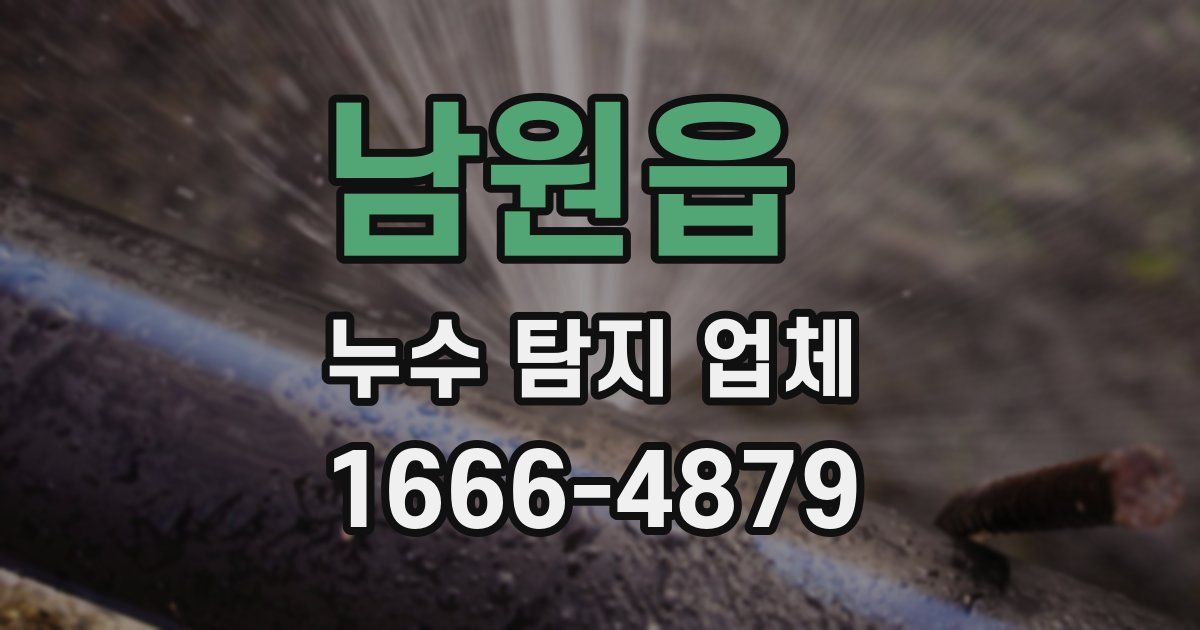 남원읍 누수 탐지 업체