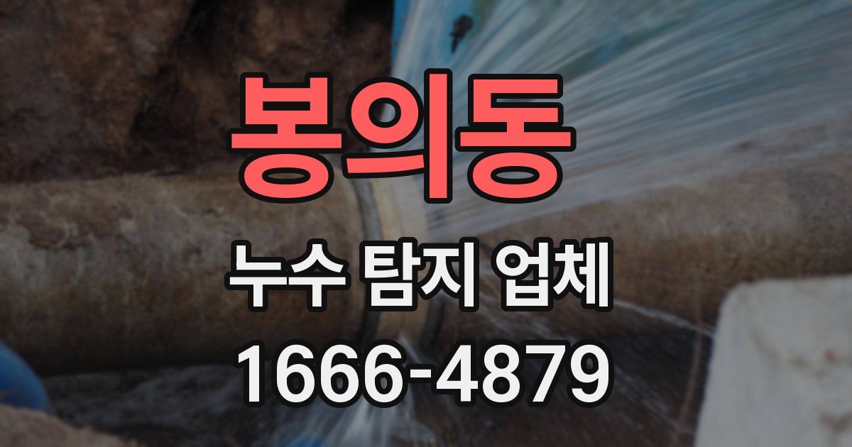 봉의동 누수 탐지 업체