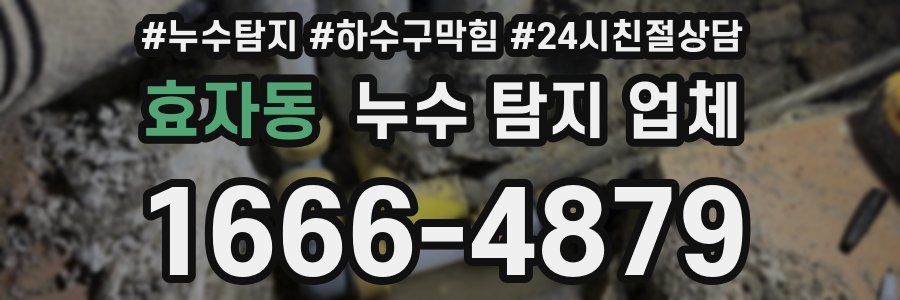 효자동 누수 탐지 업체