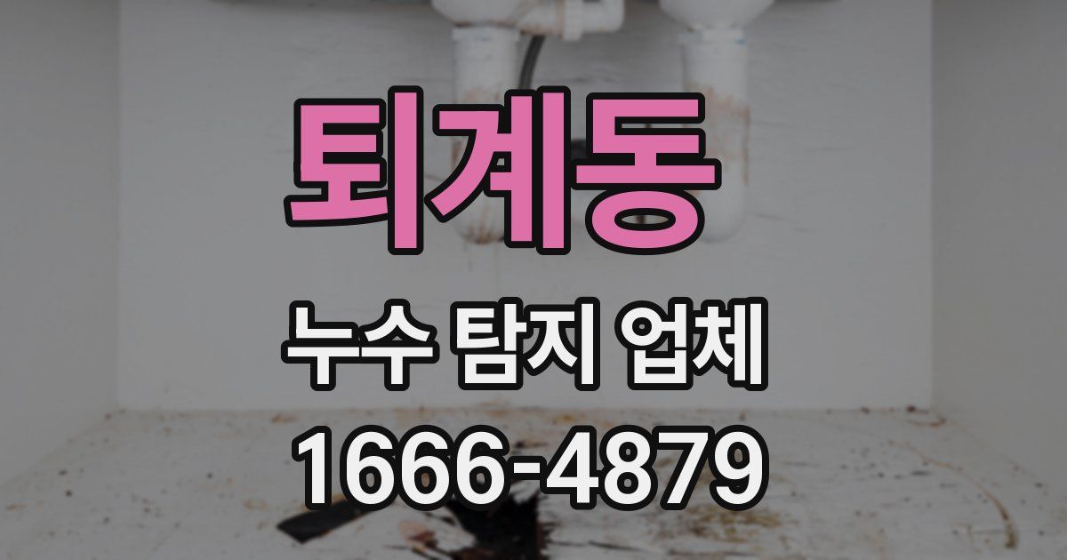 퇴계동 누수 탐지 업체