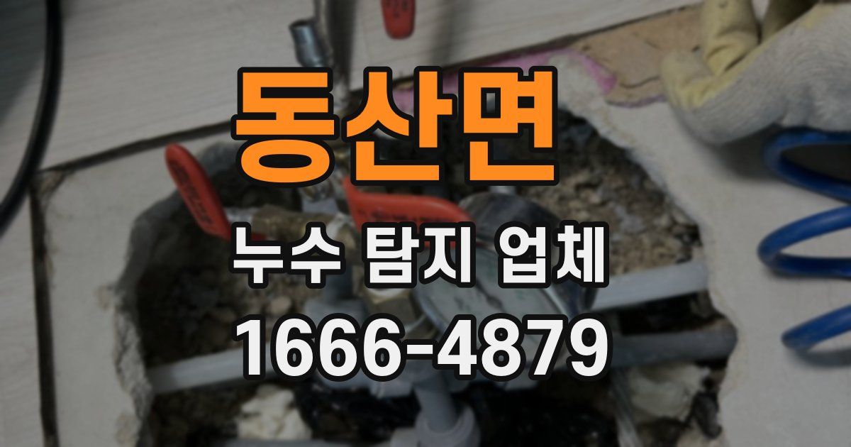 동산면 누수 탐지 업체