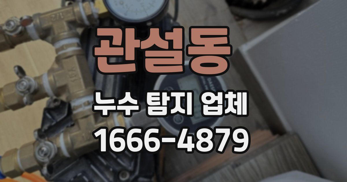 관설동 누수 탐지 업체