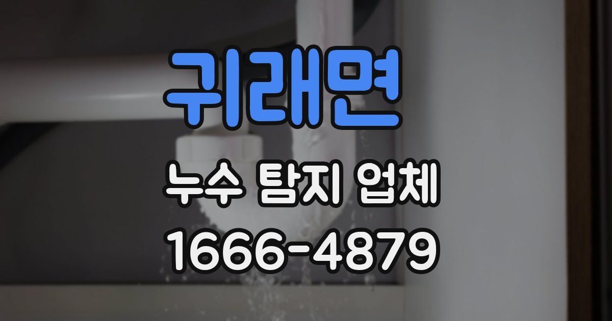 귀래면 누수 탐지 업체