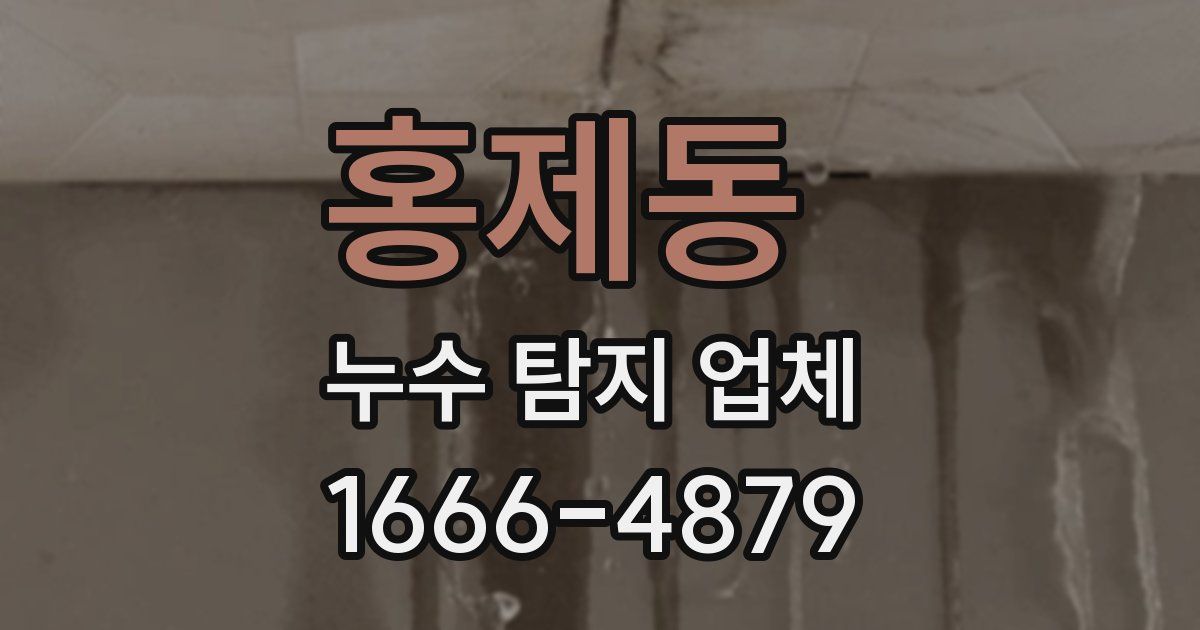 홍제동 누수 탐지 업체