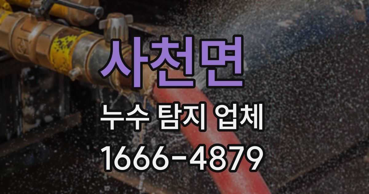 사천면 누수 탐지 업체