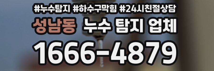 성남동 누수 탐지 업체