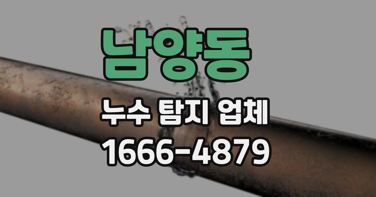 남양동 누수 탐지 업체