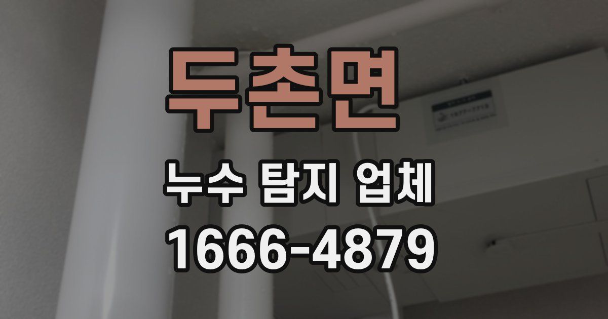 두촌면 누수 탐지 업체