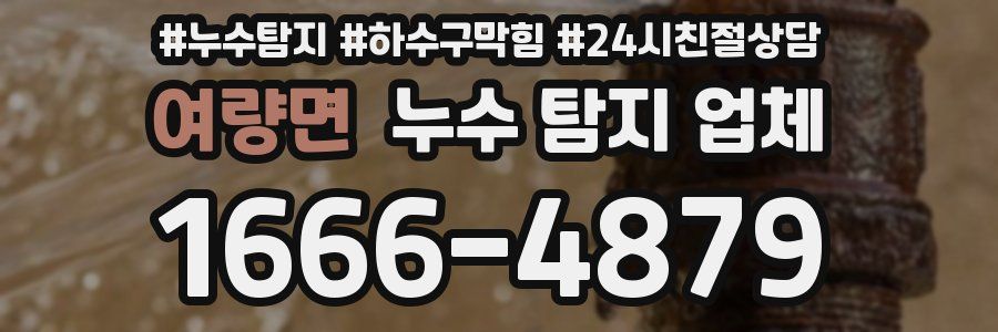 여량면 누수 탐지 업체