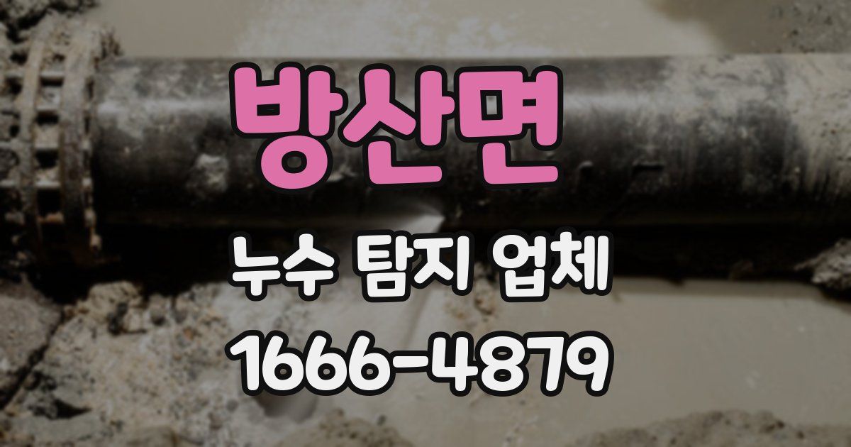 방산면 누수 탐지 업체