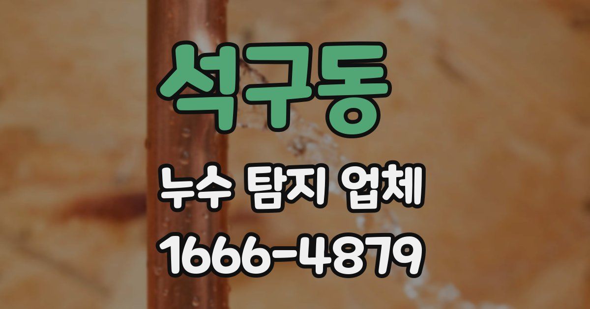 석구동 누수 탐지 업체