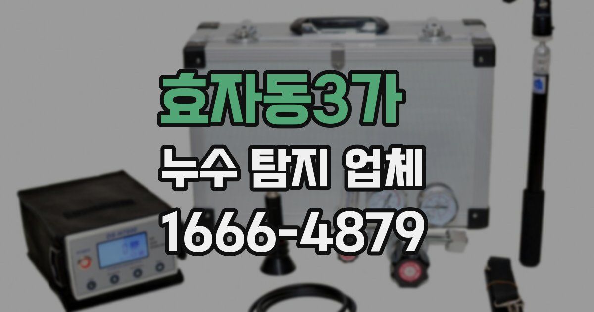 효자동3가 누수 탐지 업체