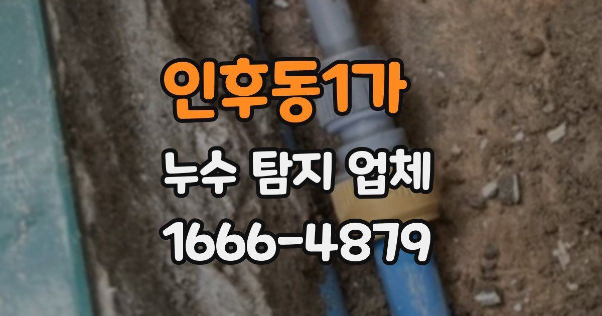 인후동1가 누수 탐지 업체