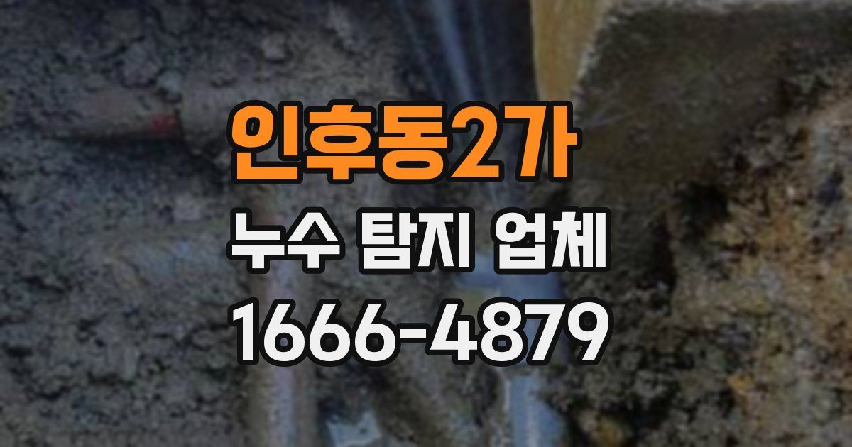 인후동2가 누수 탐지 업체