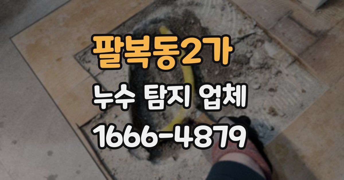 팔복동2가 누수 탐지 업체
