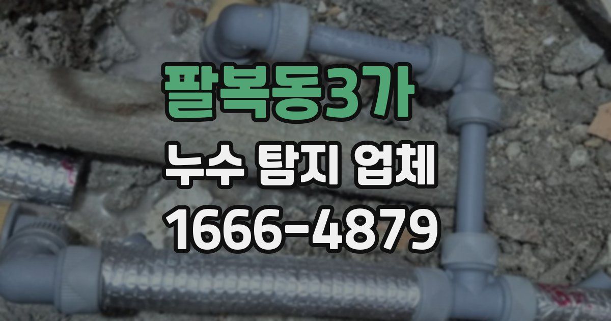팔복동3가 누수 탐지 업체