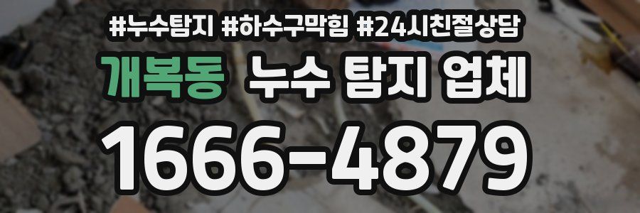 개복동 누수 탐지 업체