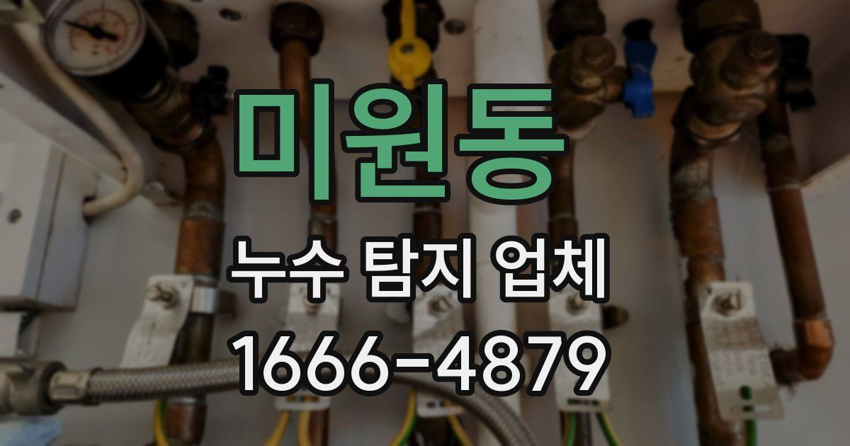 미원동 누수 탐지 업체