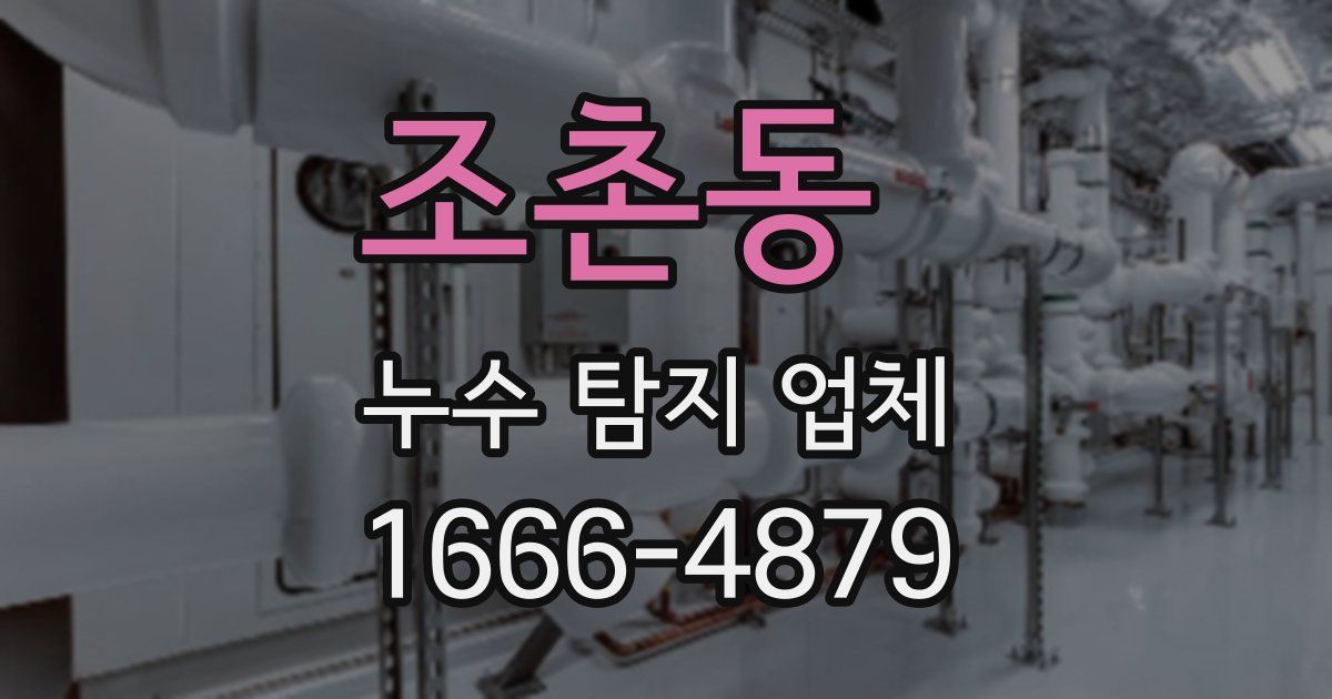 조촌동 누수 탐지 업체