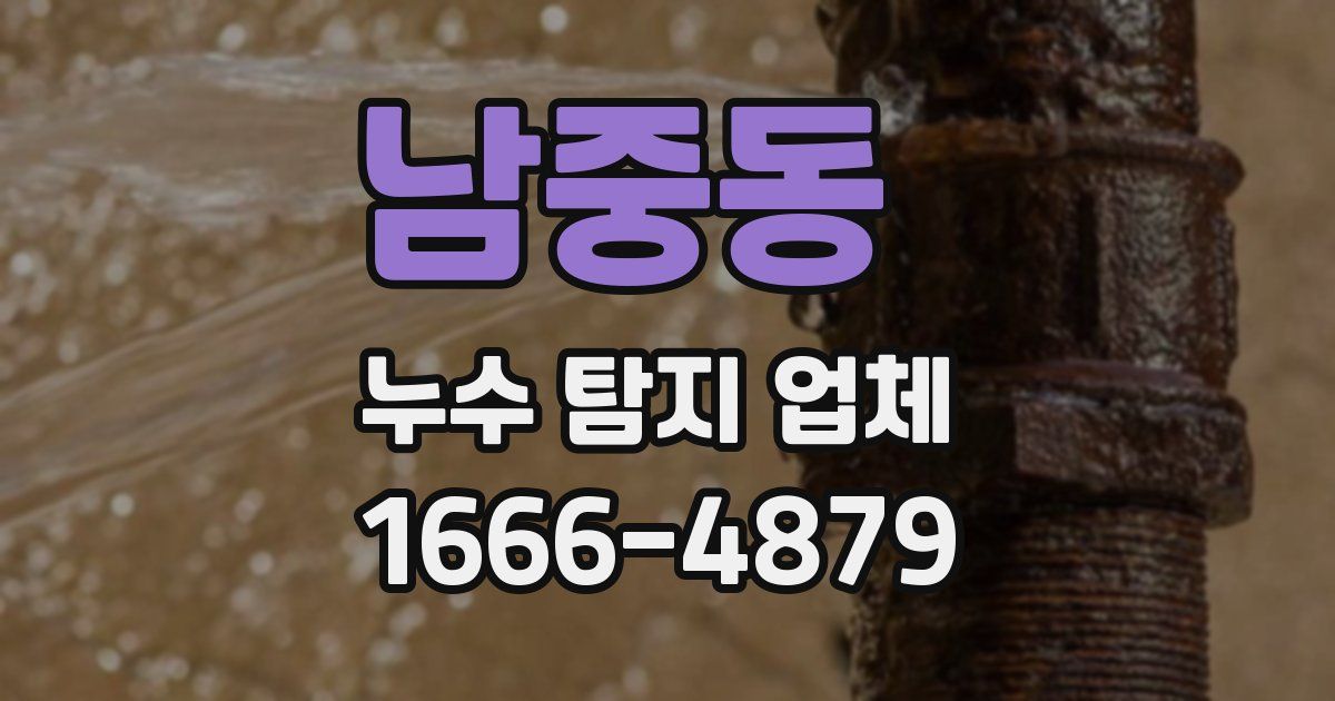 남중동 누수 탐지 업체
