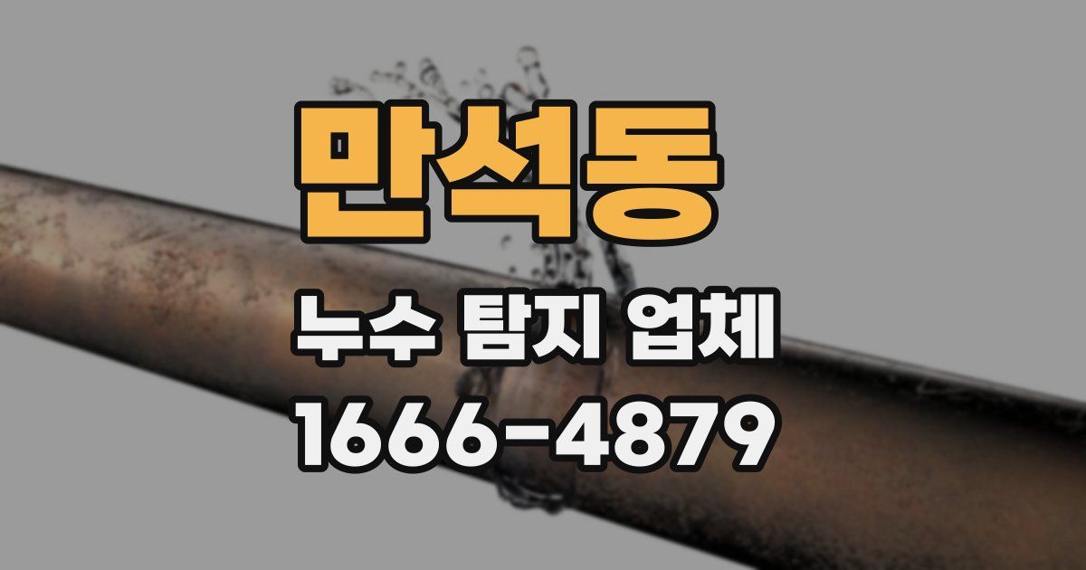 만석동 누수 탐지 업체