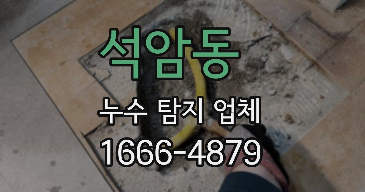 석암동 누수 탐지 업체