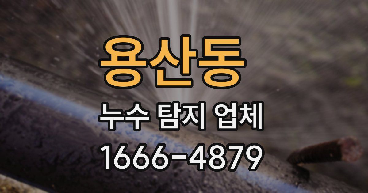 용산동 누수 탐지 업체