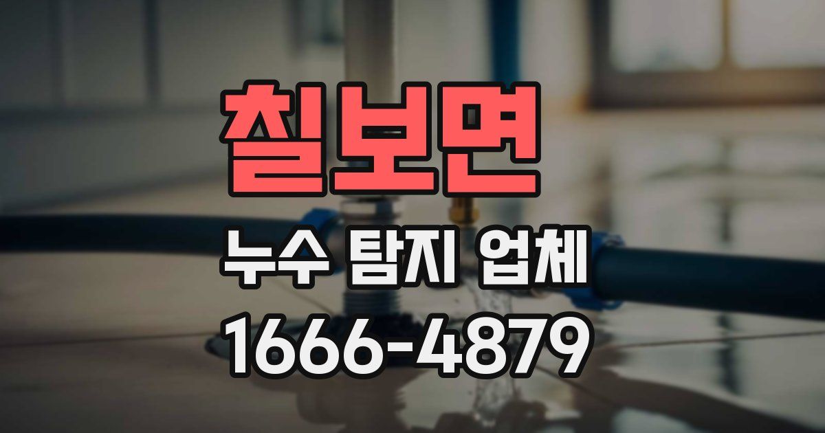 칠보면 누수 탐지 업체
