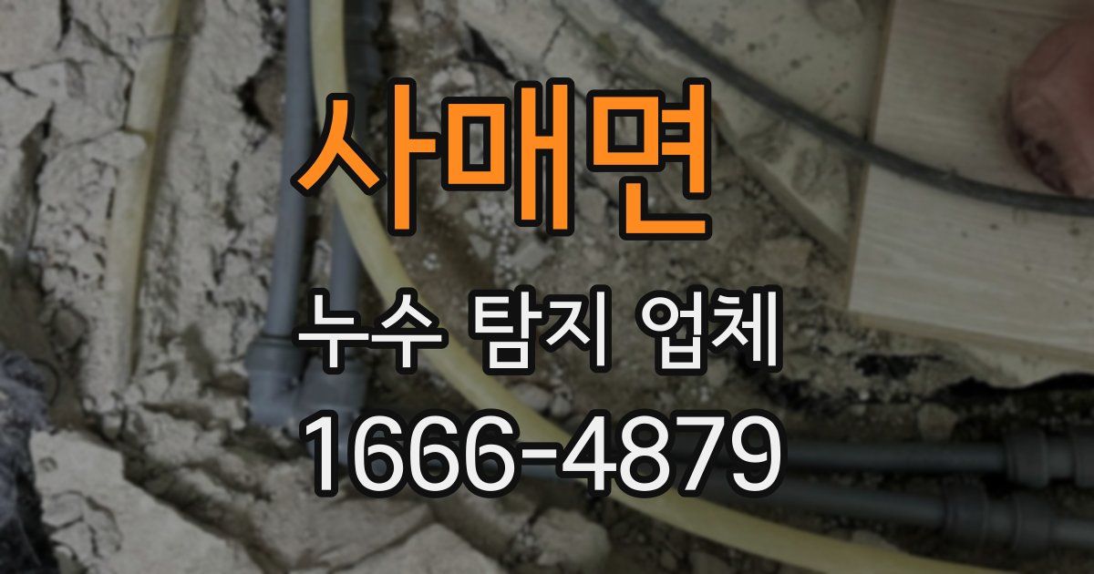 사매면 누수 탐지 업체