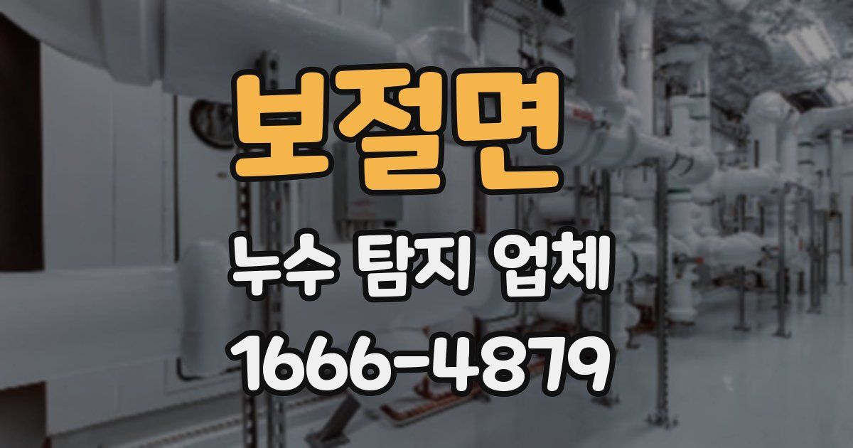보절면 누수 탐지 업체