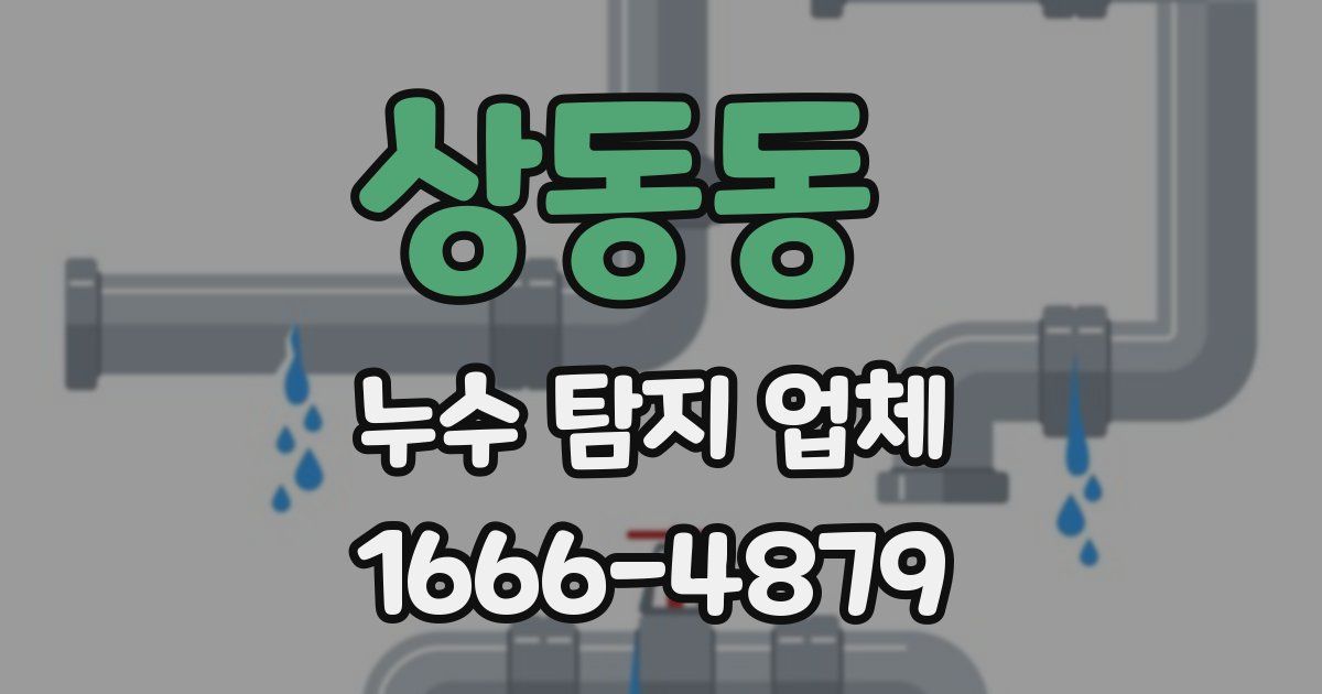 상동동 누수 탐지 업체