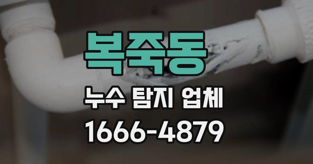 복죽동 누수 탐지 업체