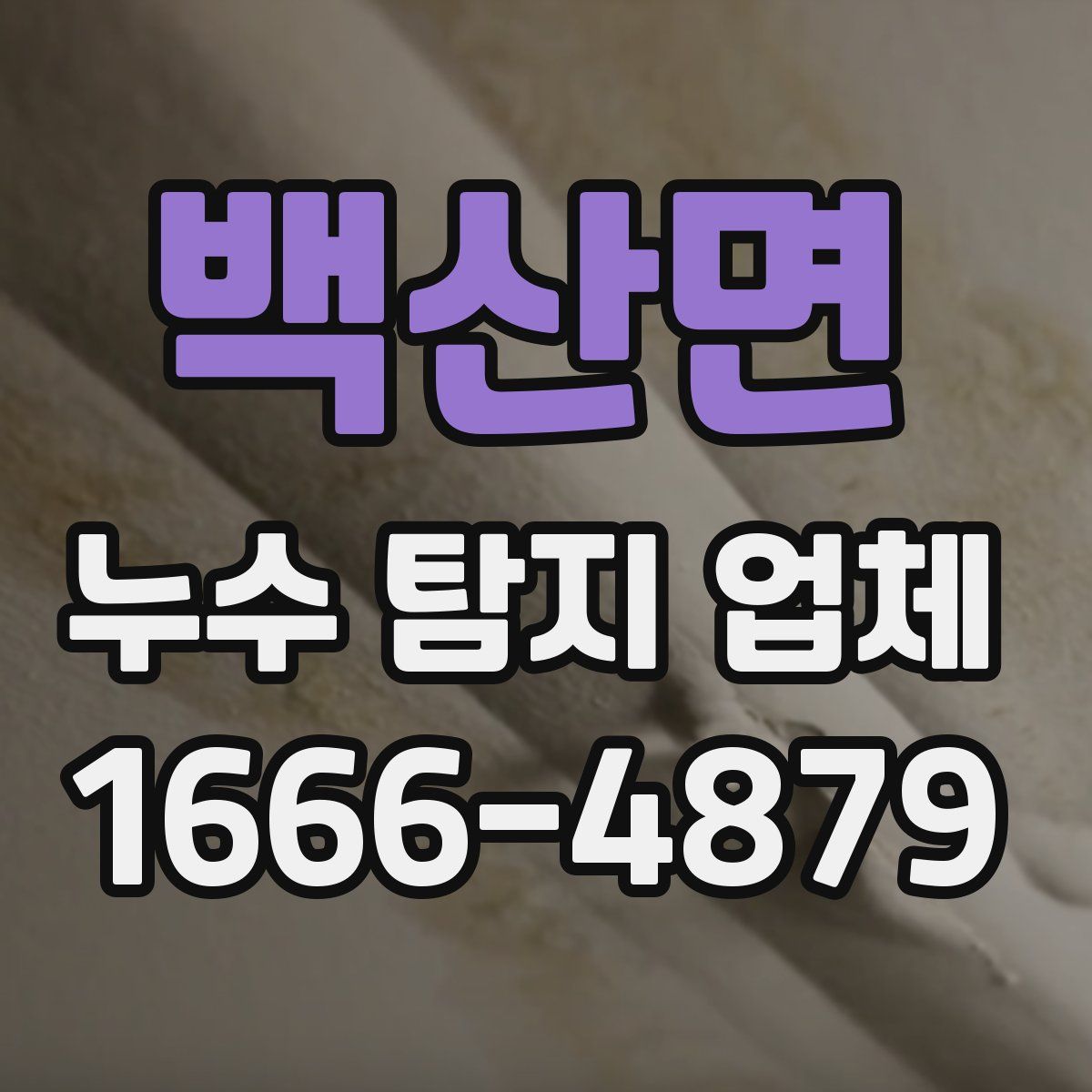 백산면 누수 탐지 업체