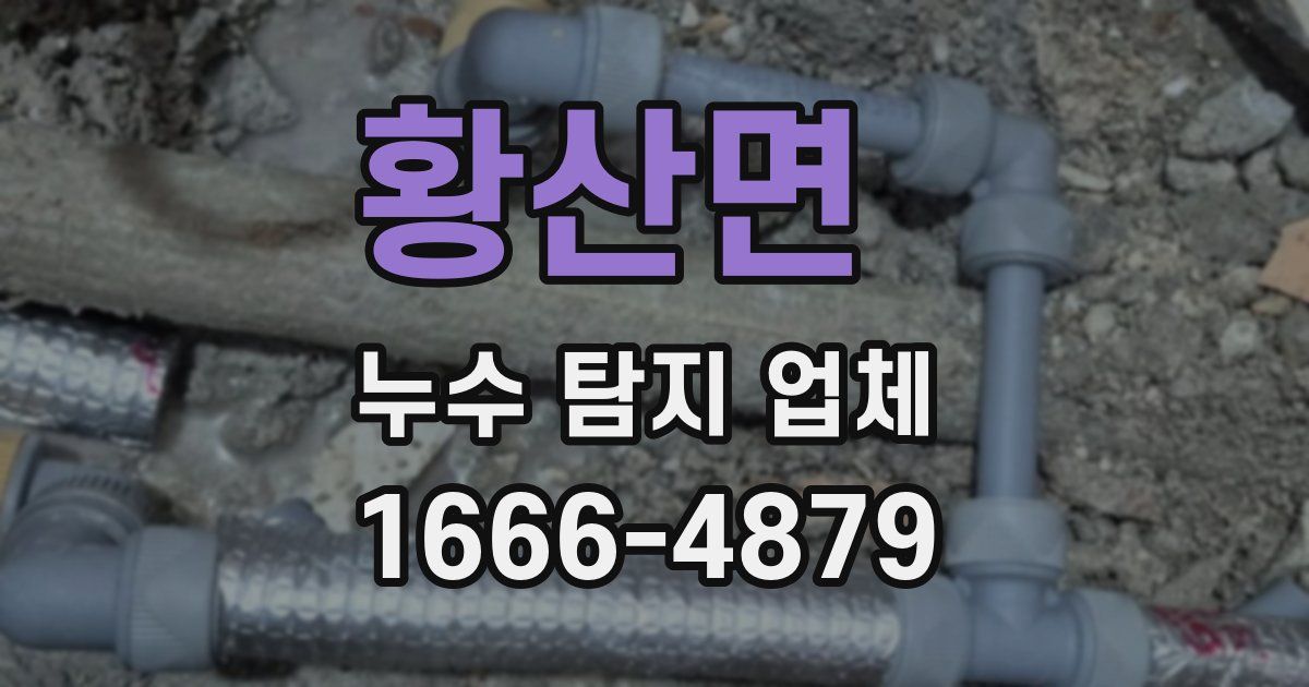 황산면 누수 탐지 업체