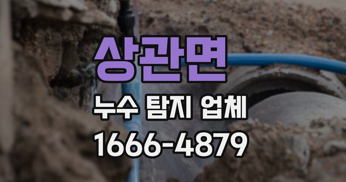 상관면 누수 탐지 업체