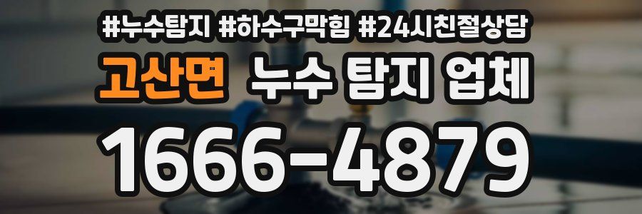 고산면 누수 탐지 업체