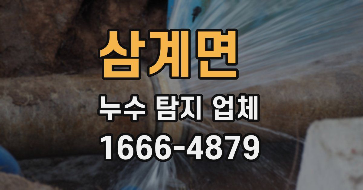 삼계면 누수 탐지 업체