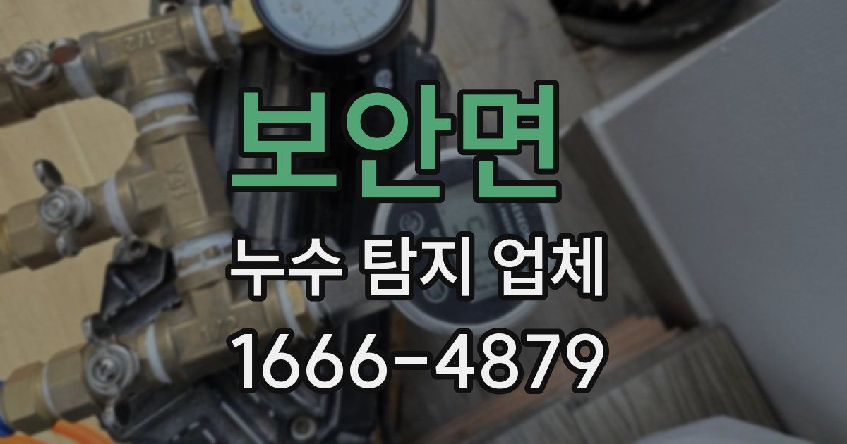 보안면 누수 탐지 업체