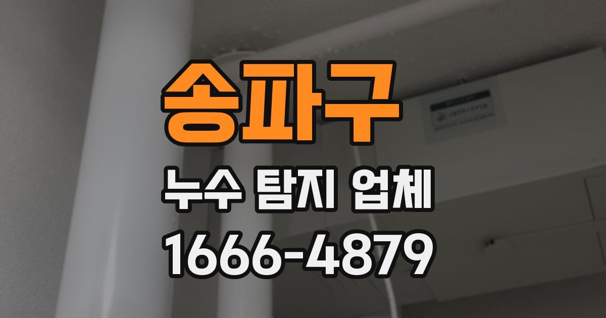송파구 누수 탐지 업체
