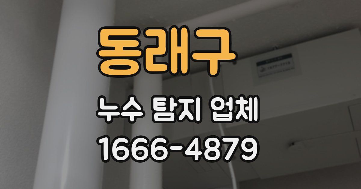 동래구 누수 탐지 업체