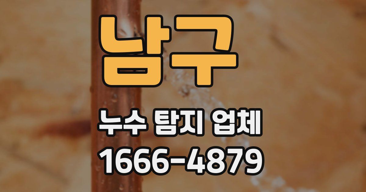 남구 누수 탐지 업체