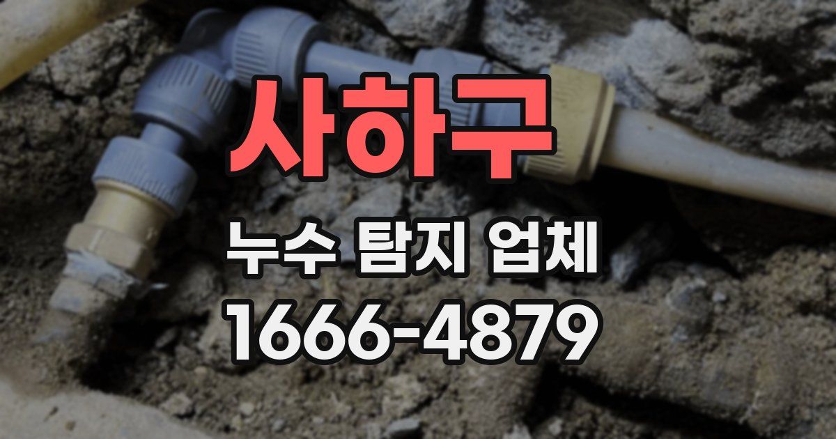 사하구 누수 탐지 업체