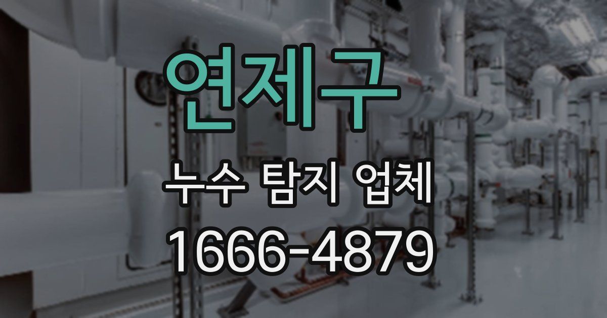 연제구 누수 탐지 업체