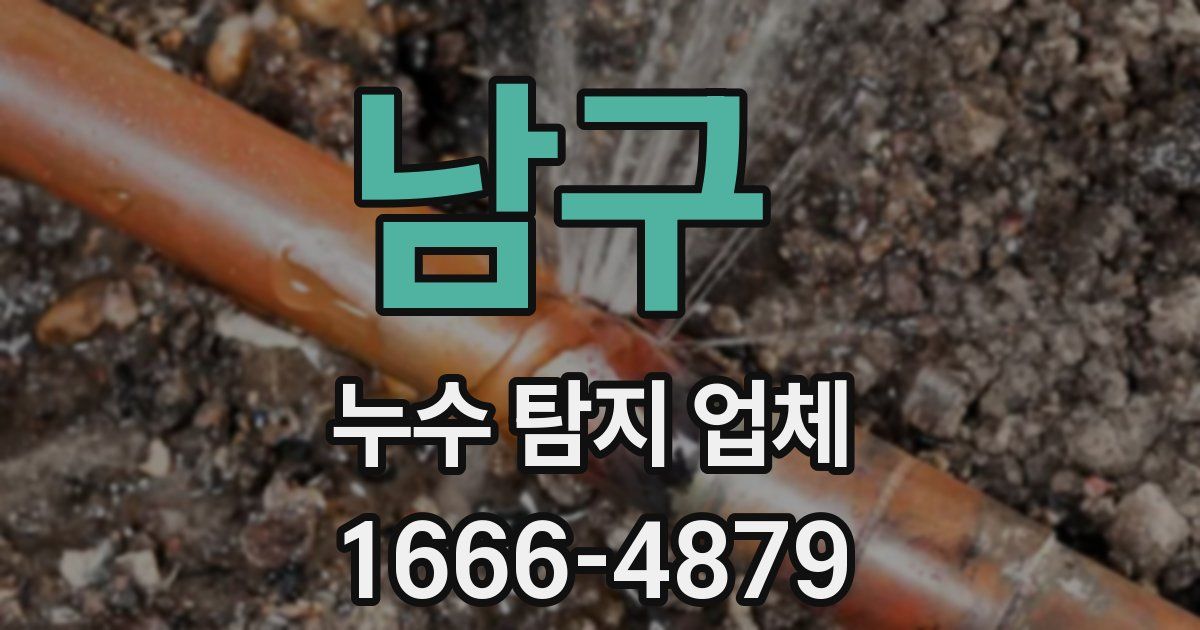 남구 누수 탐지 업체