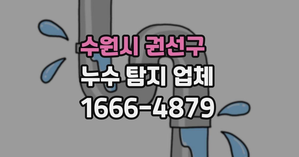 수원시 권선구 누수 탐지 업체
